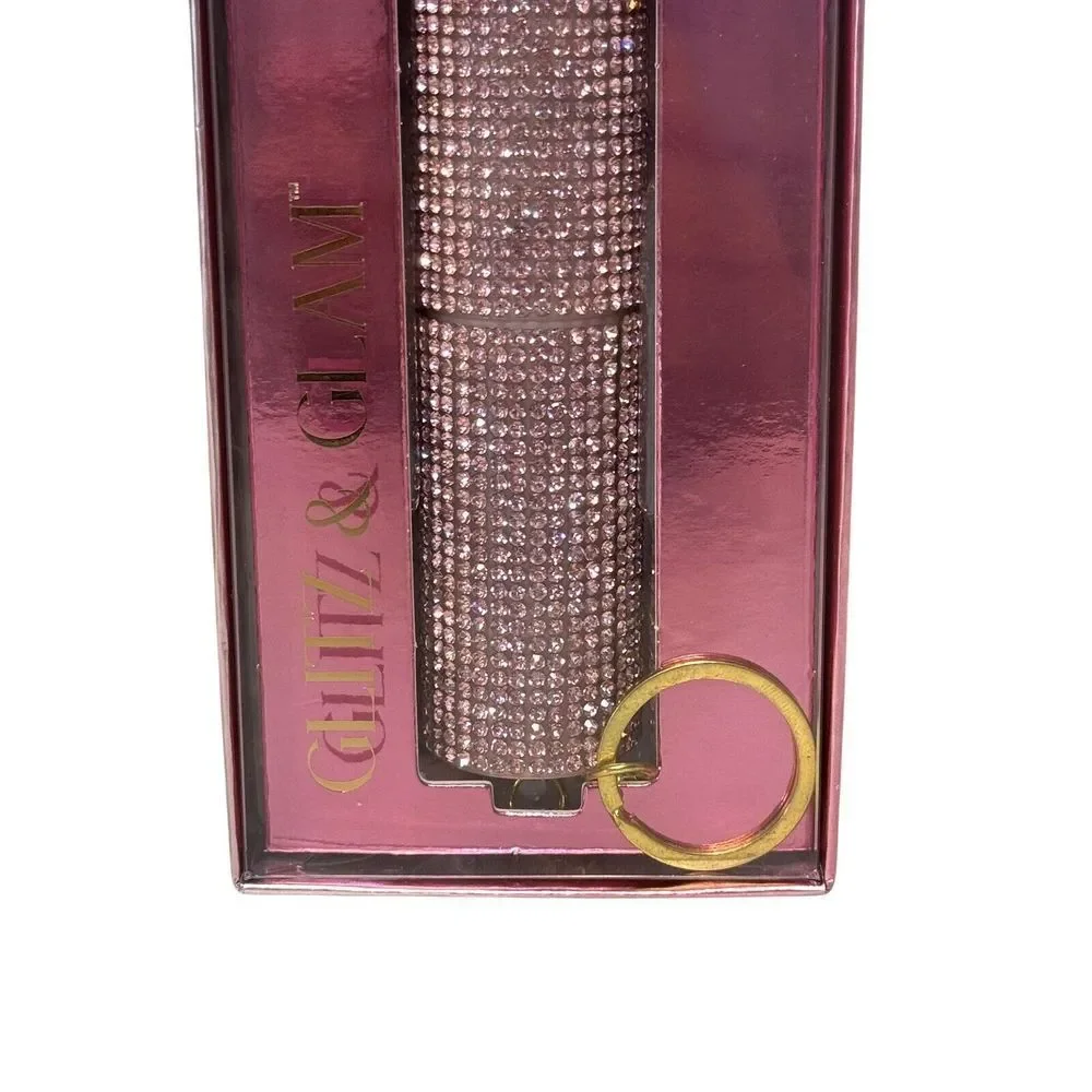 Glitz And Glam Pink Rhinestone Travel Atomizer With‎ Keychain 8ml New In Box